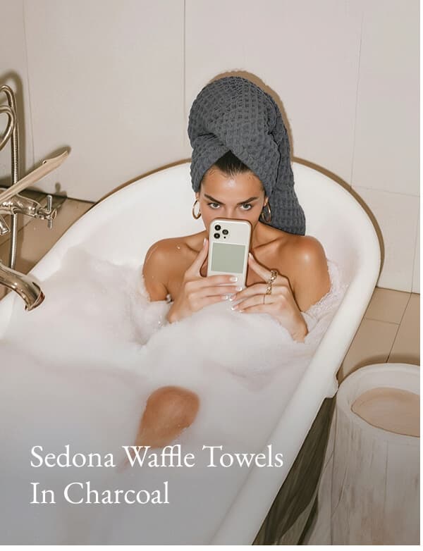 Sedona Waffle Towels In Charcoal