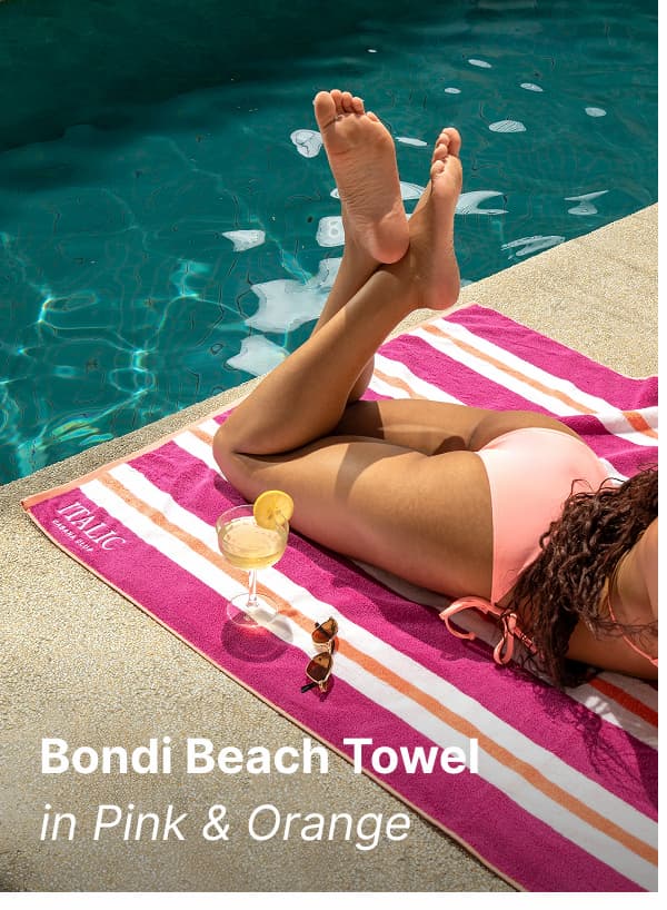 Bondi Beach Towel in Pink & Orange