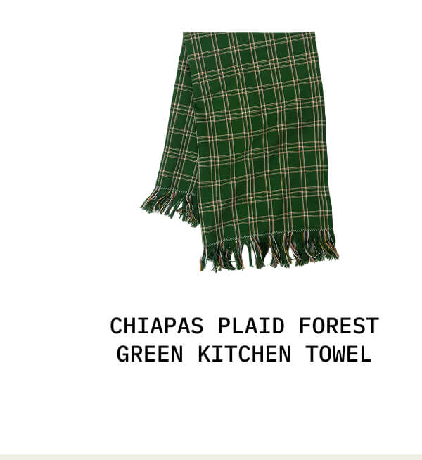 Chiapas Plaid Forest Green Kitchen Towel
