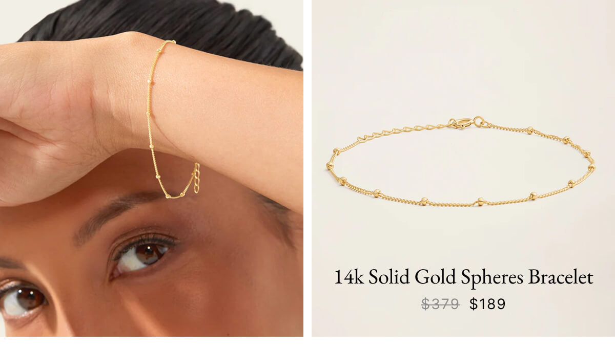 14k Solid Gold Spheres Bracelet