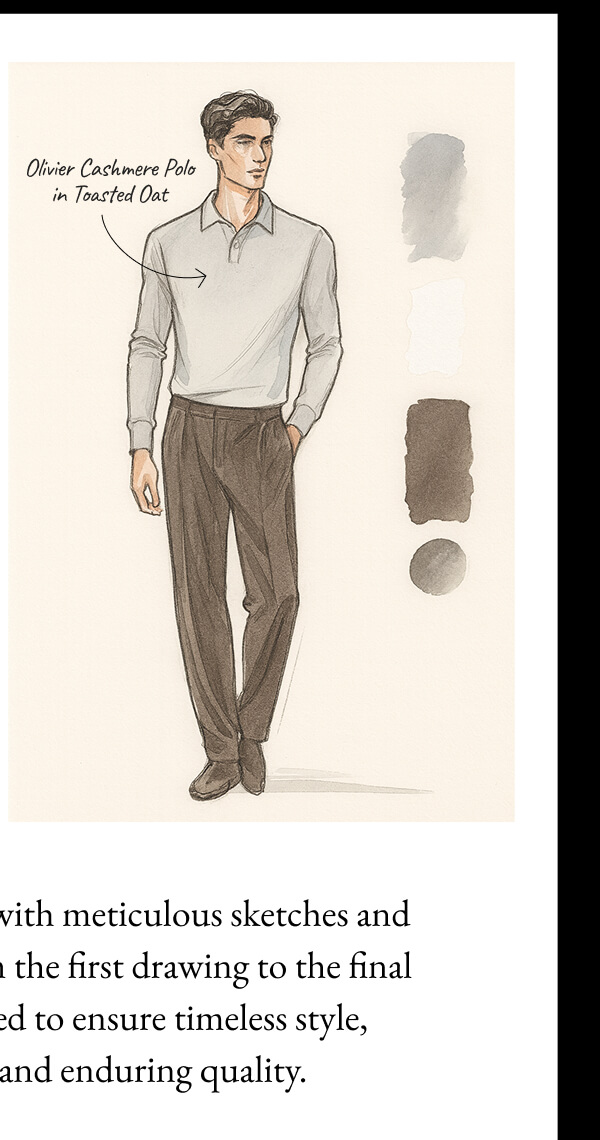 Olivier Cachmare Polo in Toasted Oat