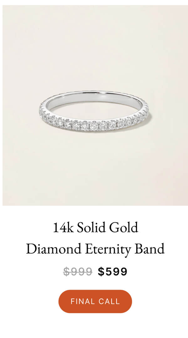 14k Solid Gold Diamond Eternity Band