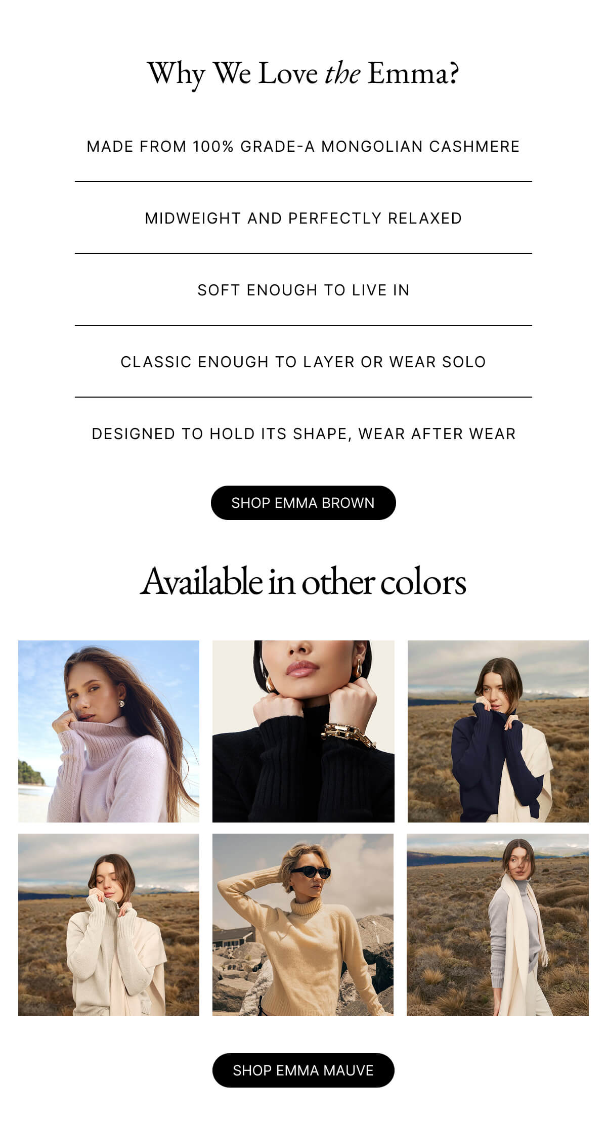 Billie Boyfriend Cashmere CardiganEmma Cashmere Relaxed Turtleneck Sweater