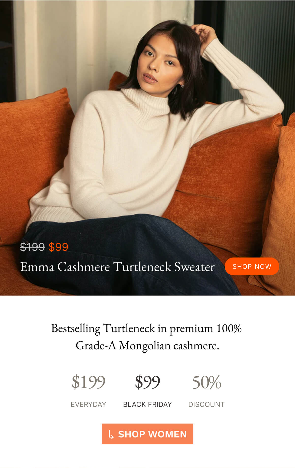 Emma Cashmere Relaxed Turtleneck Sweater