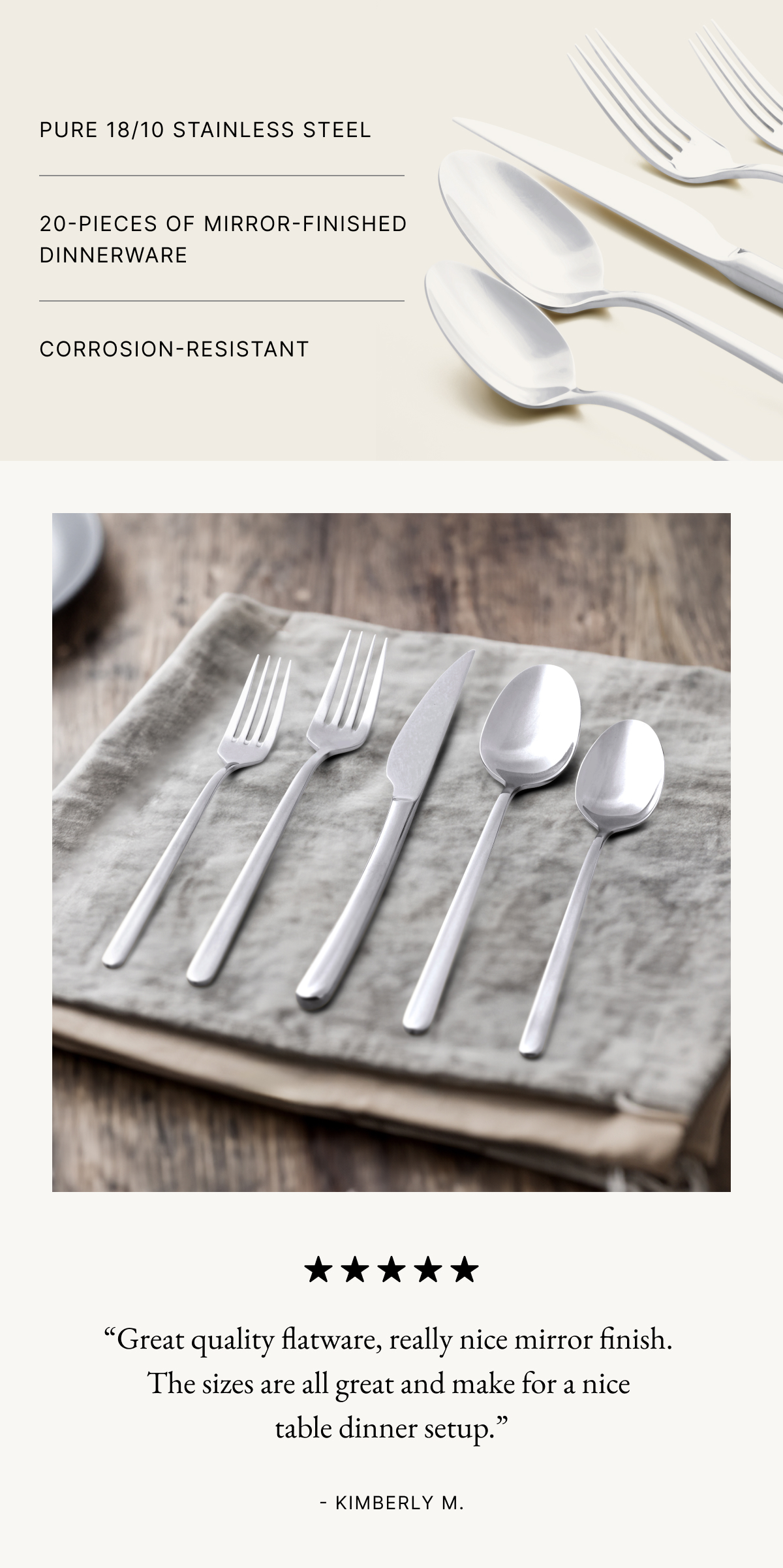 Pure 18/10 Stainless Steel