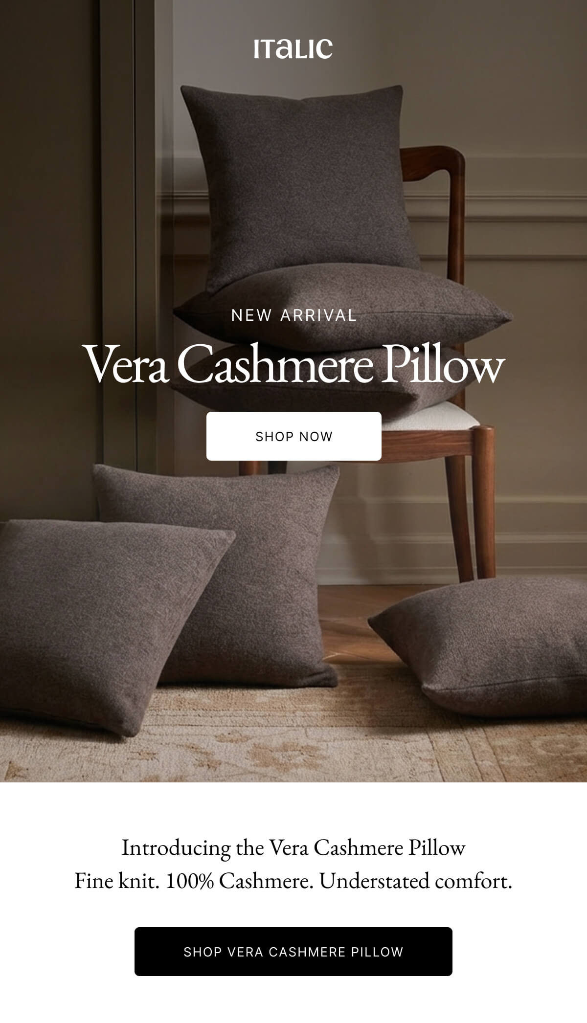 Italic | Life is the Luxury | New  Arrival | Vera Cashmere Pillow