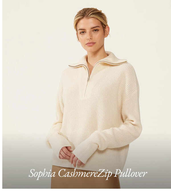 Sophia Chunky Cashmere Quarter Zip Pullover