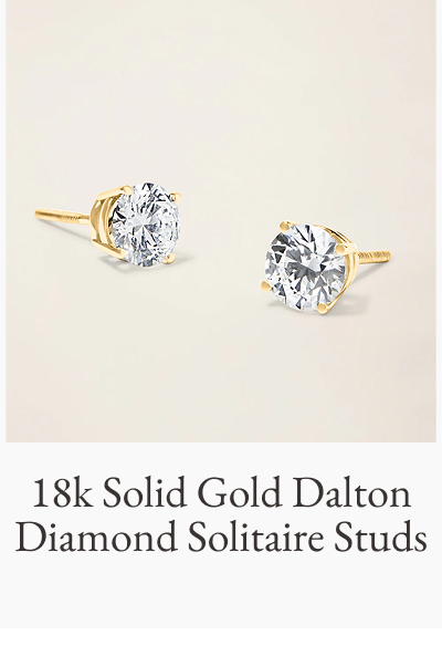 18k Solid Gold Dalton Diamond Solitaire Studs