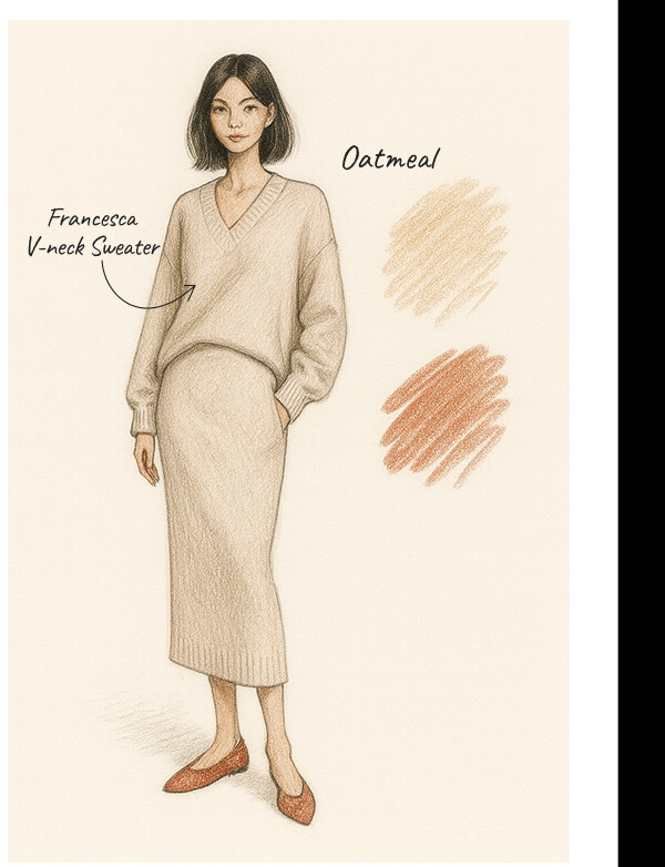 Francesca Oversized Cashmere V-Neck Sweater