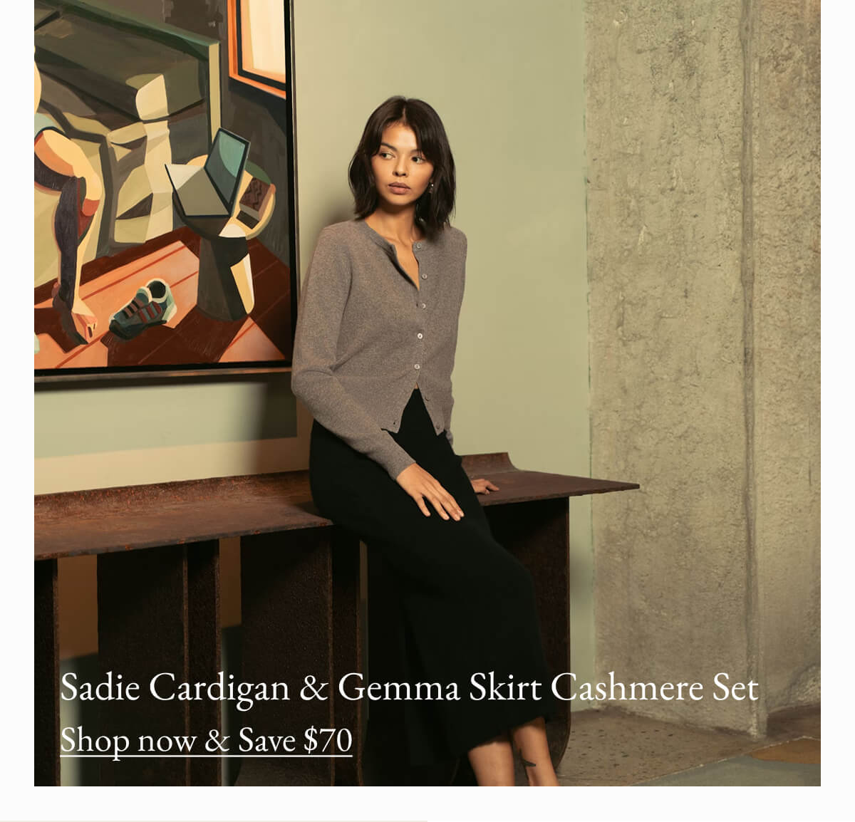 Sadie Cardigan & Gemma Skirt Cashmere Set