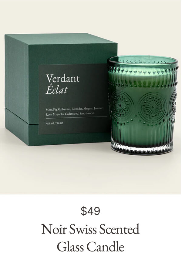 Noir Swiss Scented Glass Candle Noir Swiss Scented Glass Candle