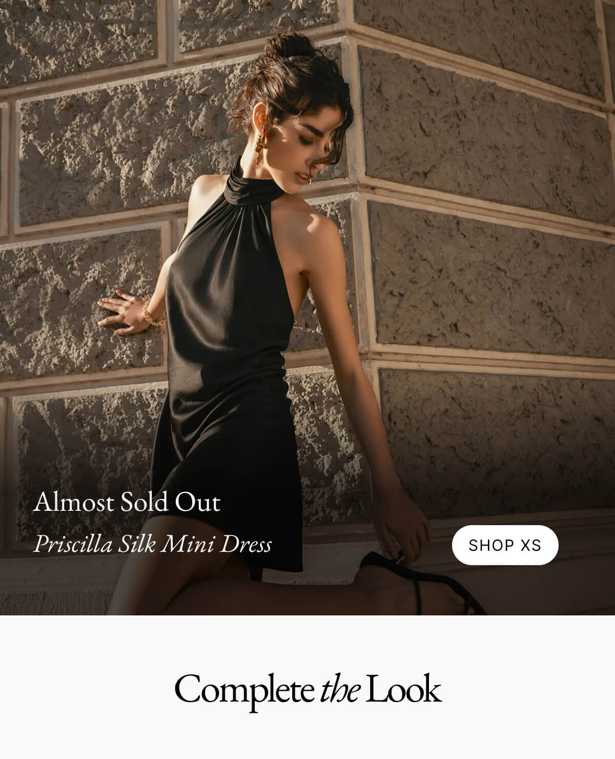 Priscilla Silk Halter Mini Dress