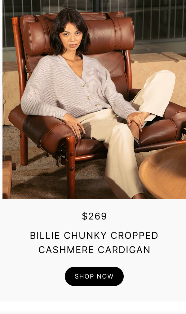 $269 BILLIE CHUNKY CROPPED CASHMERE CARDIGAN SHOP NOW