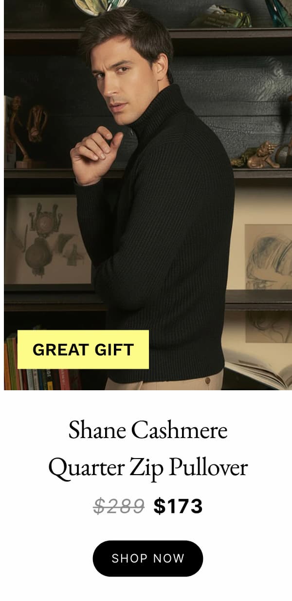 Shane Cashmere Quarter Zip Pullover