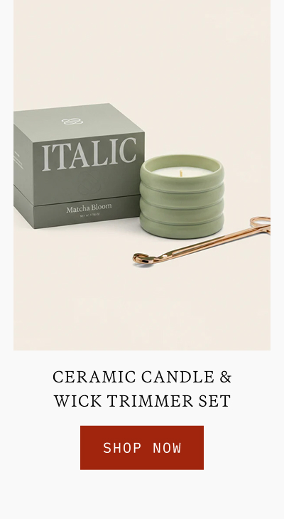 Ceramic Candle & Wick Trimmer Set