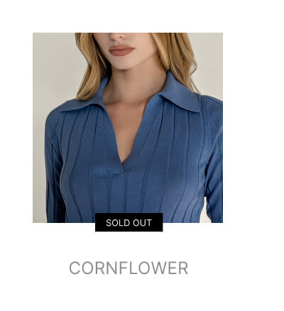 Elise Featherlight Cashmere Polo Cornflower