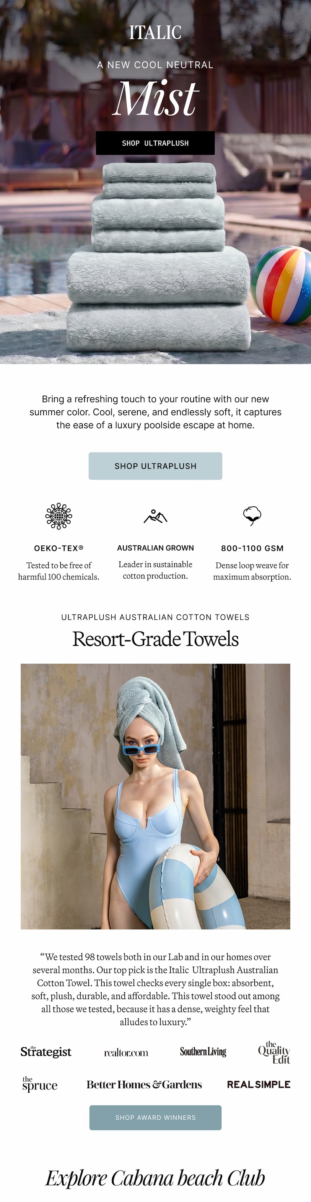 ITALIC | The Ultraplush Towel in Mist