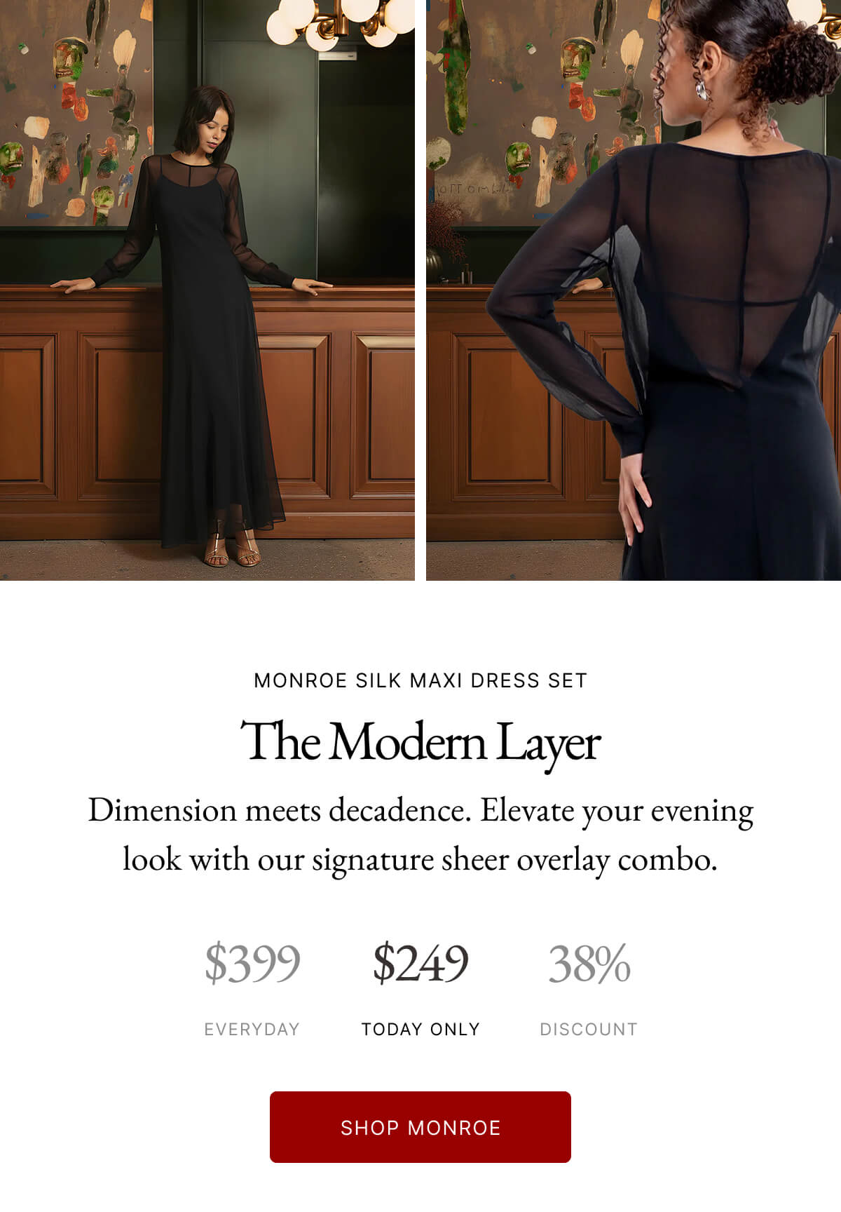 Monroe Silk Maxi Dress Set (2-Piece)