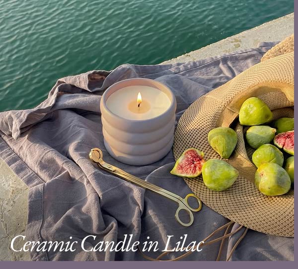 Ceramic Candle in Lilac