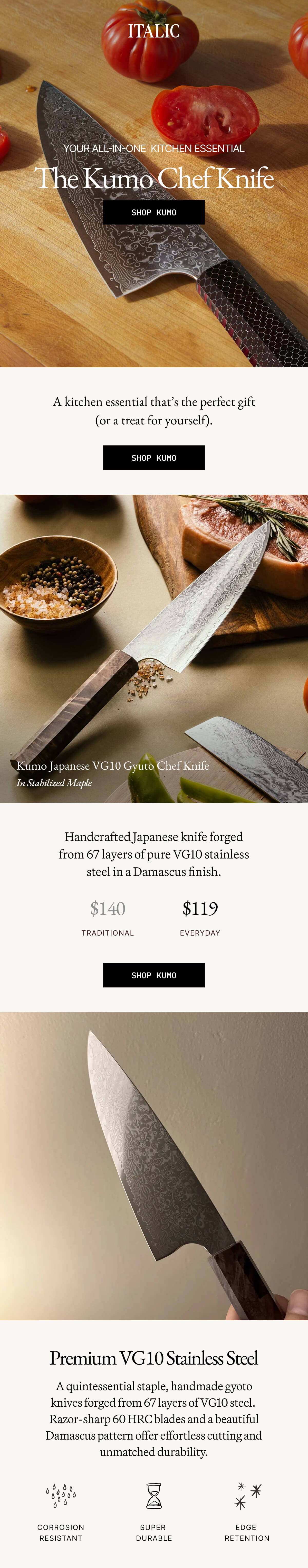 ITALIC | Kumo Chef Knife