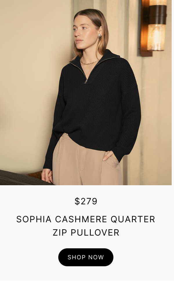 Sophia Cashmere Quarter Zip Pullover