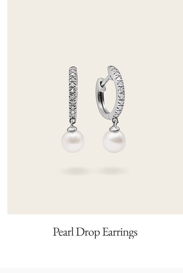 14k Solid Gold Diamond & Cultured Pearl Drop Earrings