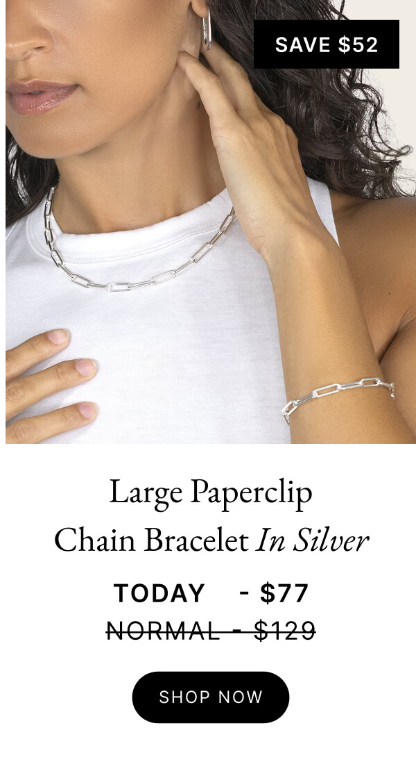 Large Paperclip Chain Bracelet In Silver