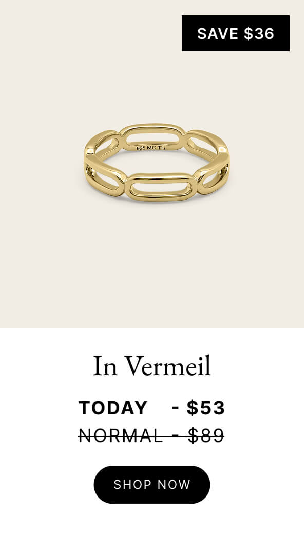 Paperclip Chain Rings Vermeil