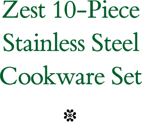 Zest 10-Piece Stainless Steel Cookware Set