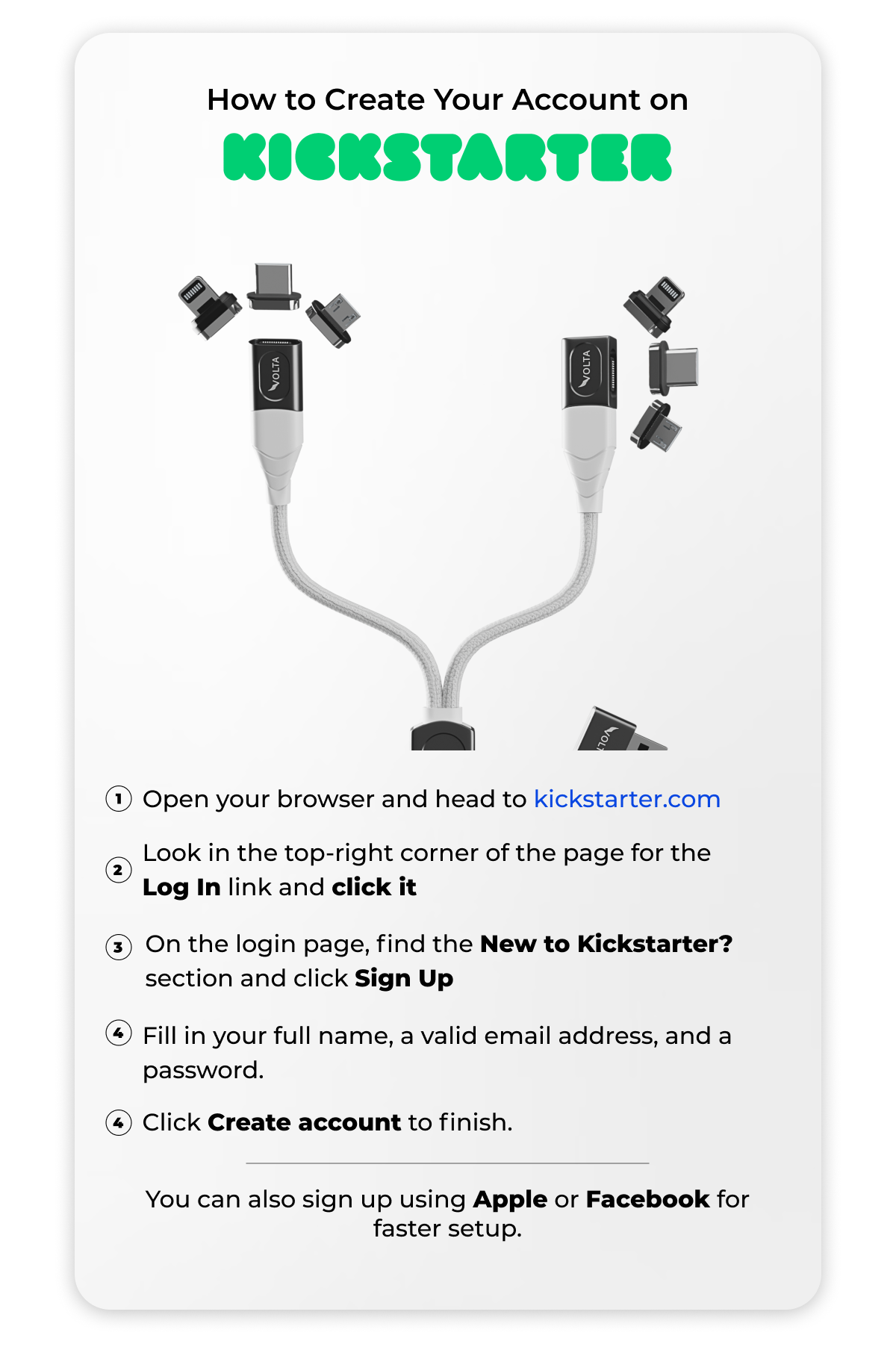 How to create an account on kickstarter