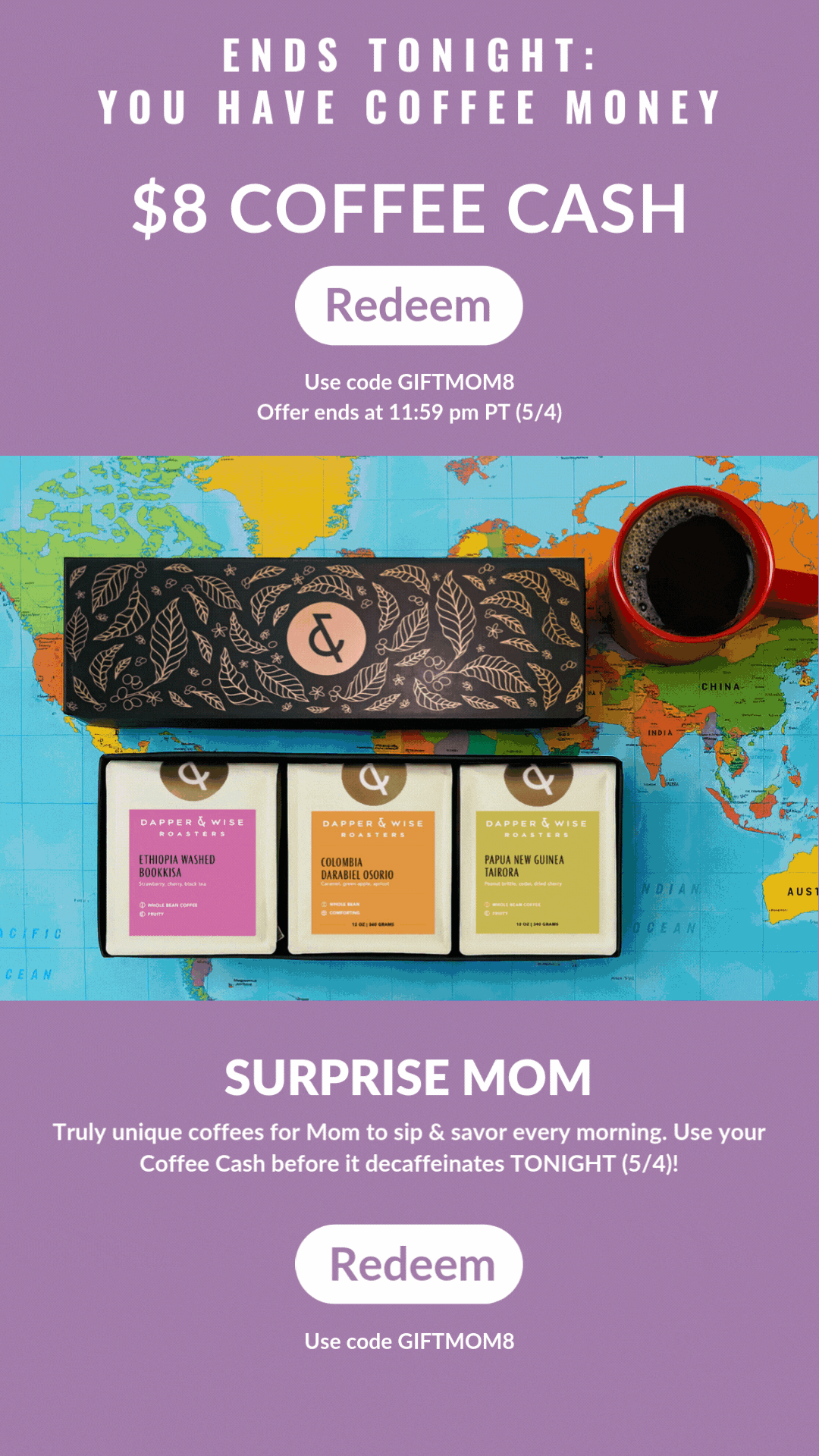 Our Gift to You:  $5 in Coffee Cash