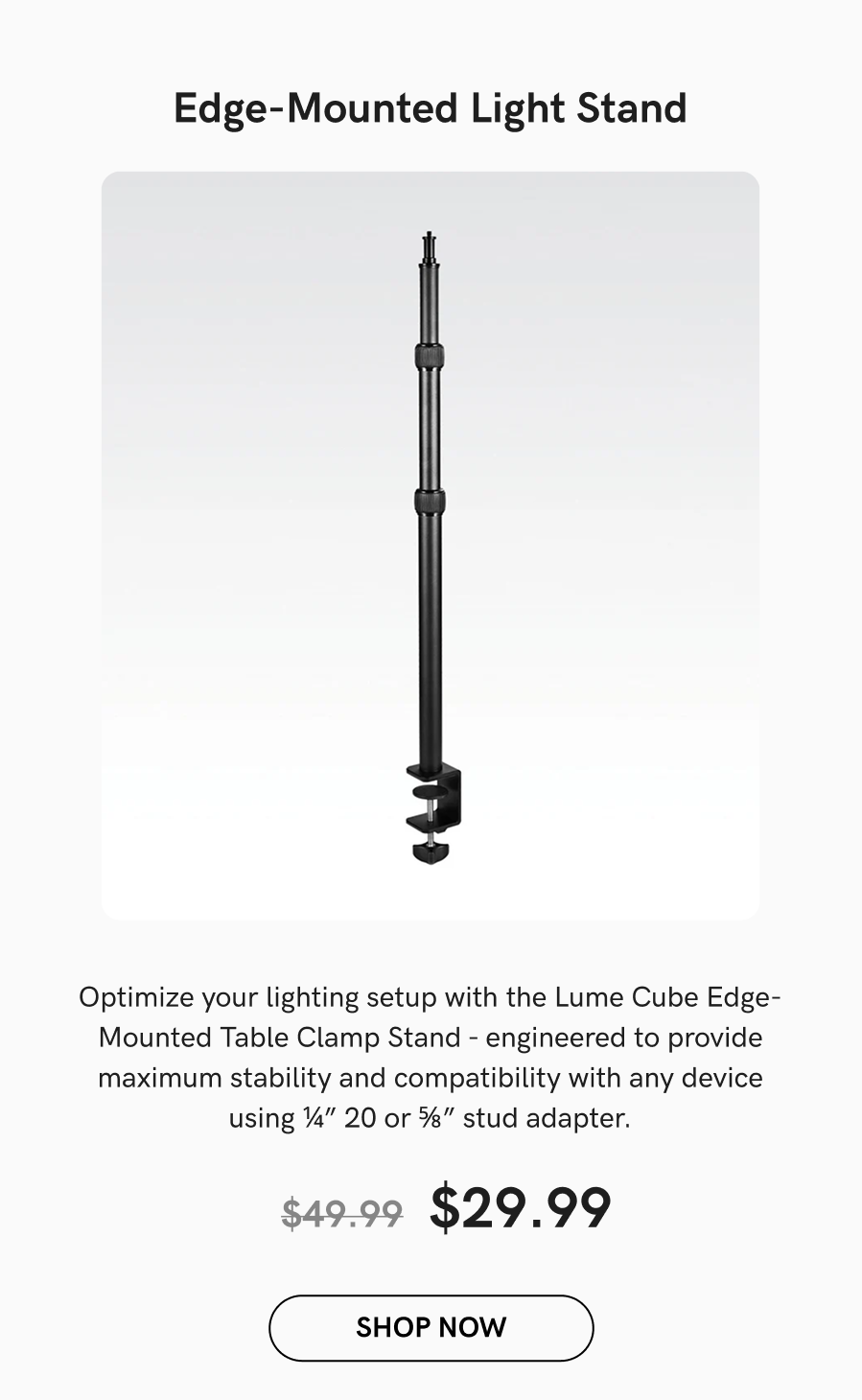 Edge-Mounted Light Stand