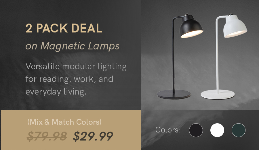 2 pack deal on Magnetic Lamps | On sale now for $29.99