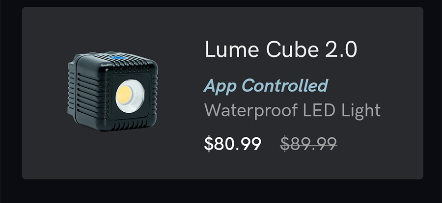 Lume Cube 2.0 is on sale for $80.99.