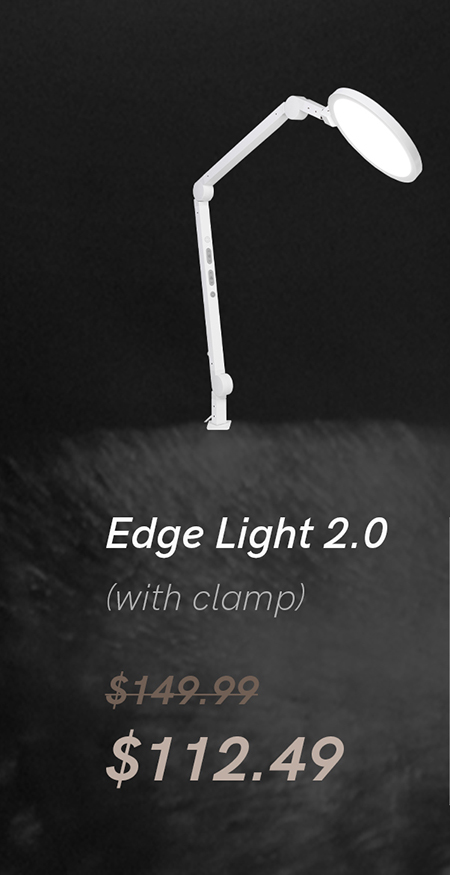 White Edge Light with clamp is on sale now for $112.49.