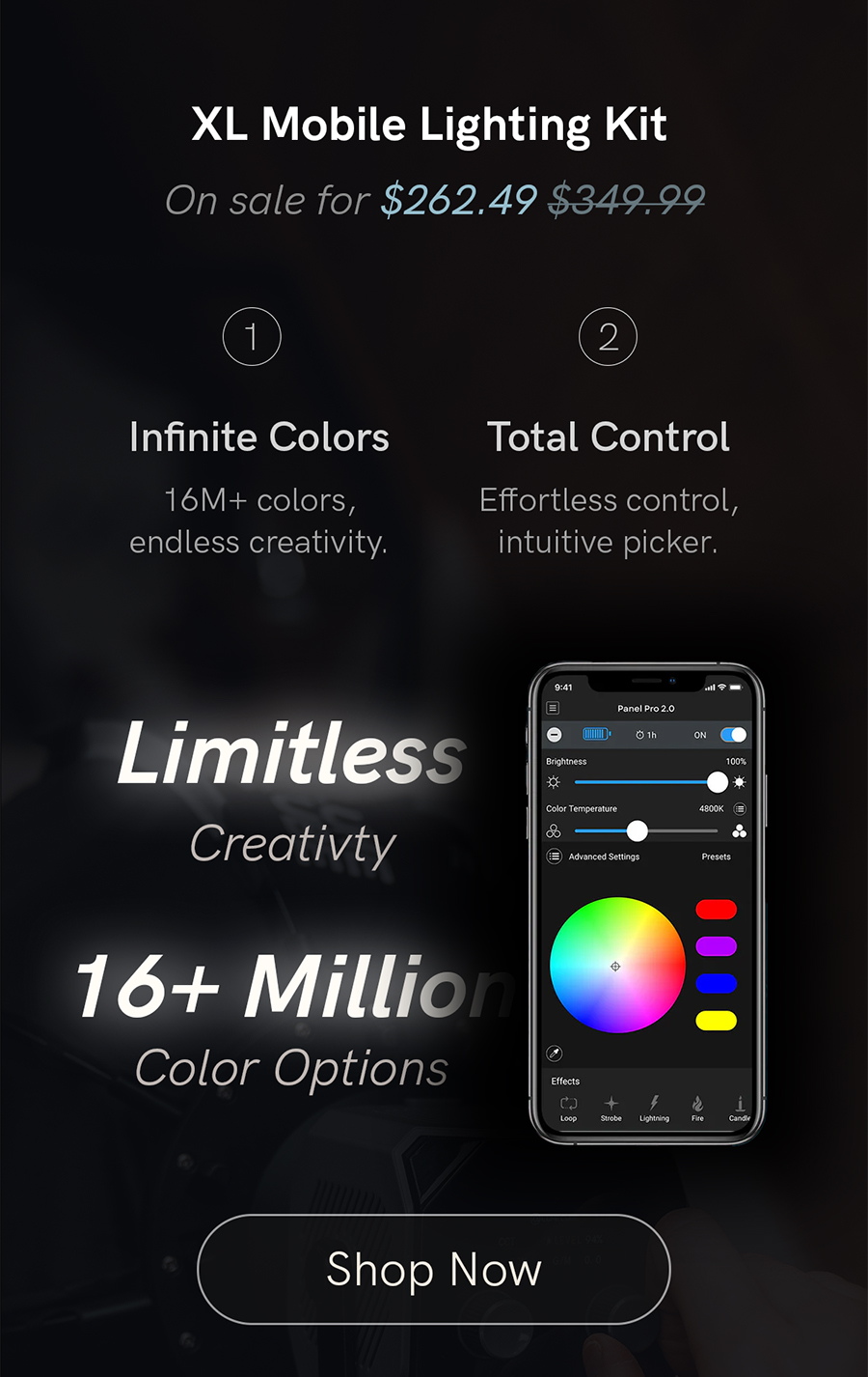 XL Mobile Lighting Kit is on sale for $262.49.