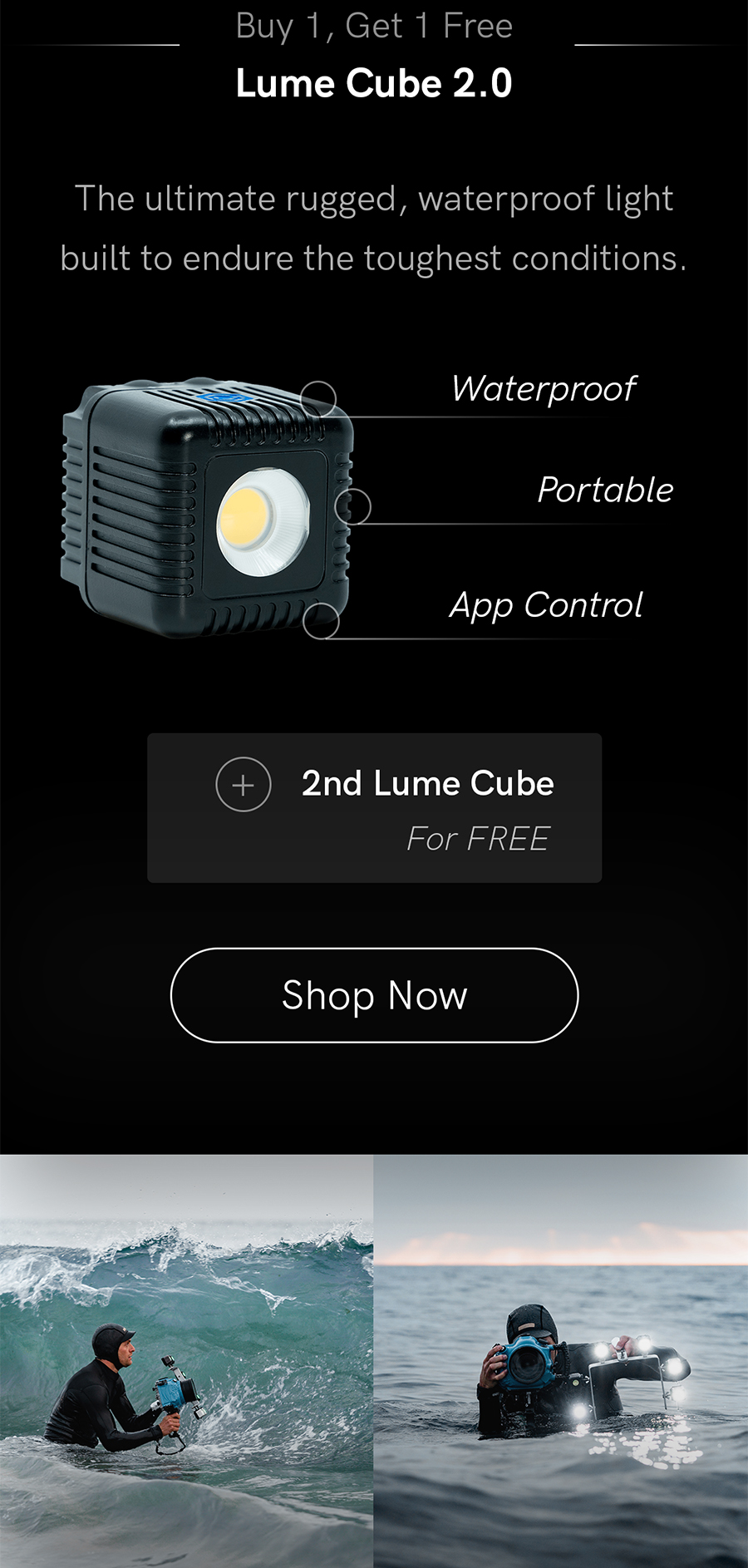 Lume Cube 2.0 is waterproof, portable, and app-controlled.
