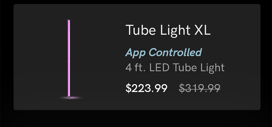 Tube Light XL (Open Box) is on sale for $223.99.
