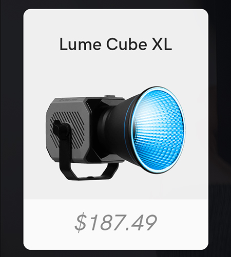 Lume Cube XL is on sale for $187.49.