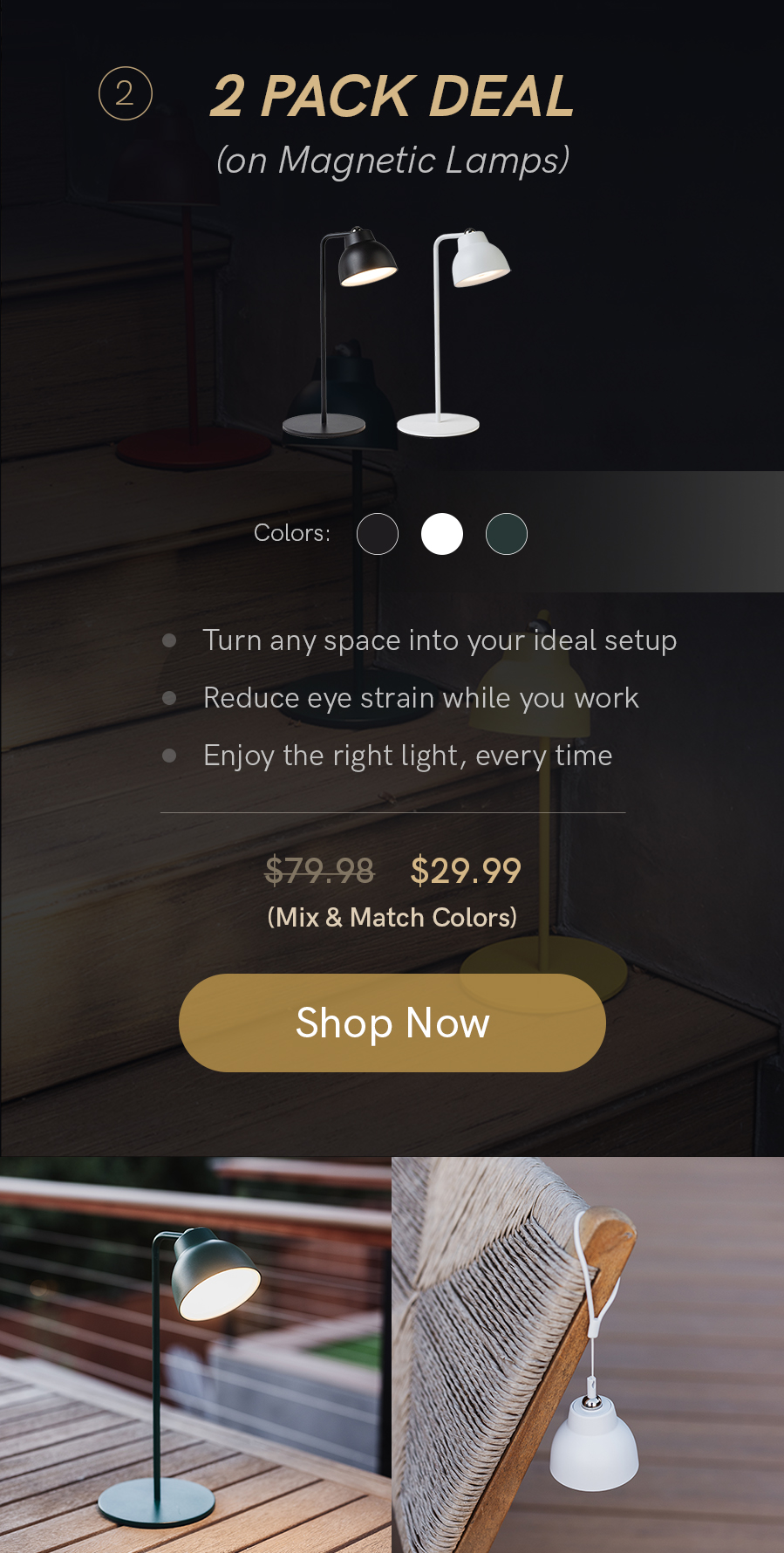 2 pack deal on Magnetic Lamps | On sale now for $29.99