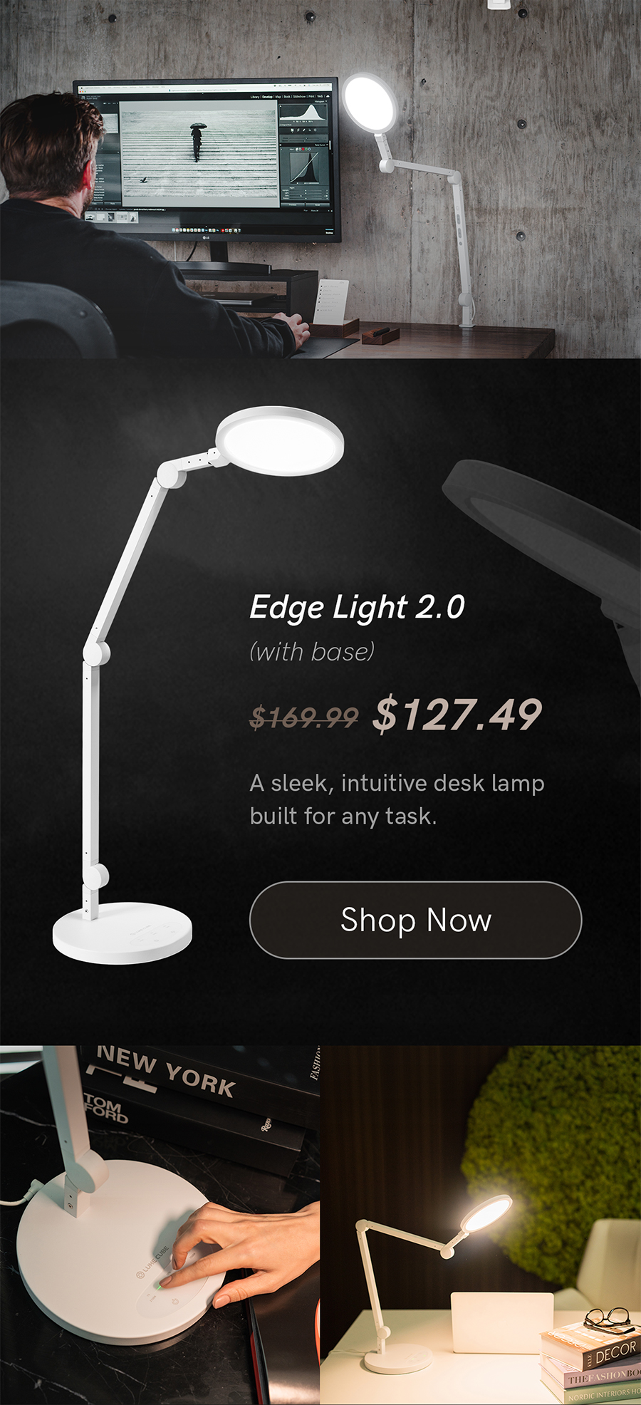 Edge Light with base (in white) is now only $127.49.