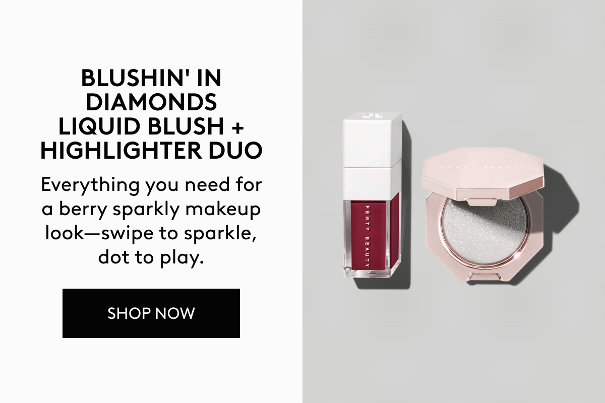 BLUSHIN' IN DIAMONDS LIQUID BLUSH + HIGHLIGHTER DUO. Everything you need for a berry sparkly makeup look - swipe to sparkle, dot to play. SHOP NOW.