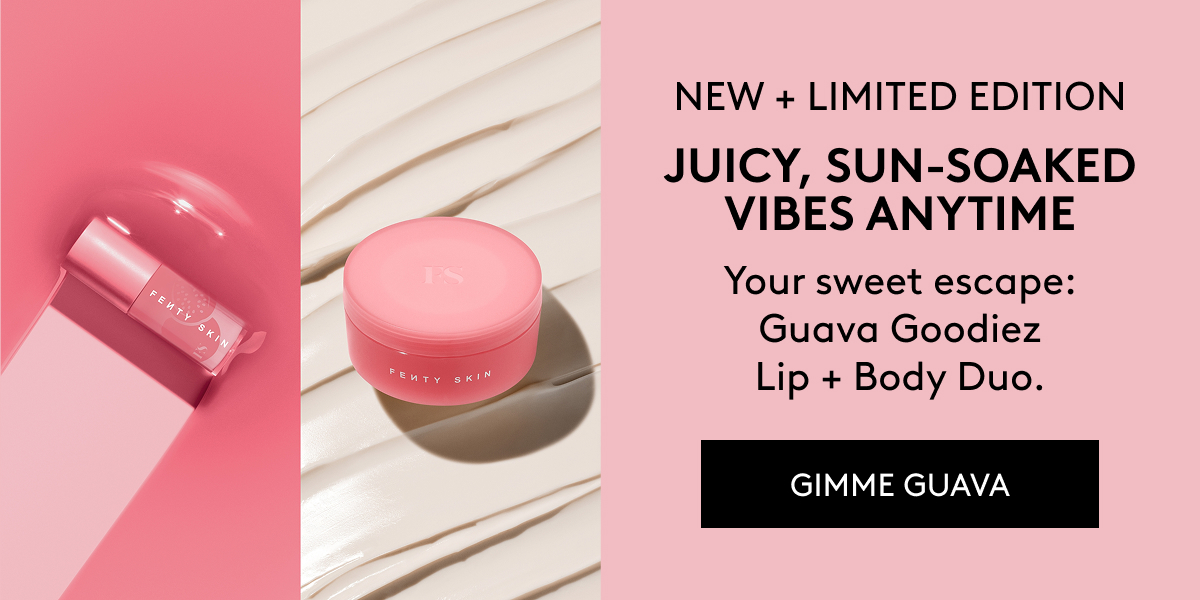 NEW + LIMITED EDITION JUICY, SUN-SOAKED VIBES ANYTIME Your sweet escape: Guava Goodiez Lip + Body Duo. GIMME GUAVA