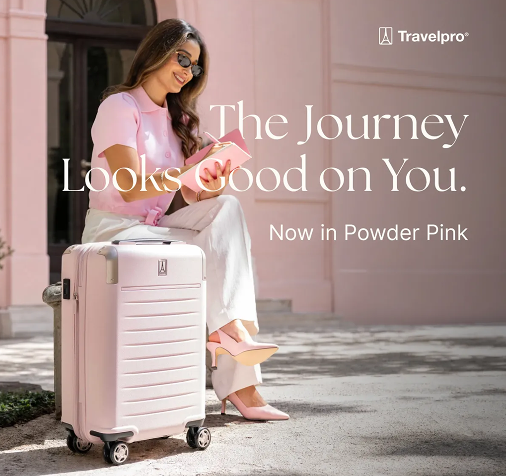 The Journey Looks Good on You. Now in Powder pink