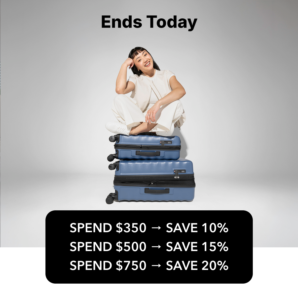 Spend $350 → Save 10% | Spend $500 → Save 15% | Spend $750 → Save 20%