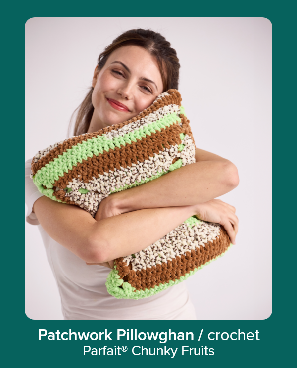 Patchwork Pillowghan / crochet Parfait® Chunky Fruits