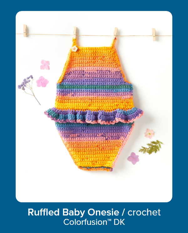 Ruffled Baby Onesie / crochet Colorfusion™ DK