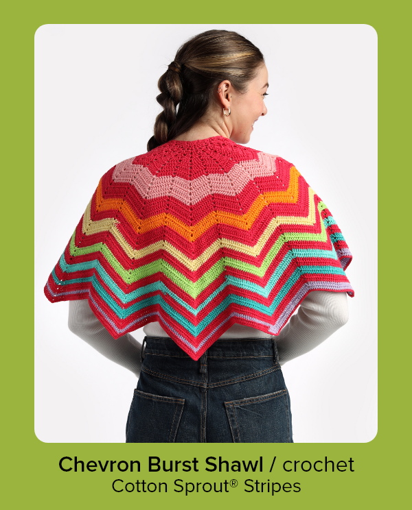 Chevron Burst Shawl / crochet Cotton Sprout® Stripes