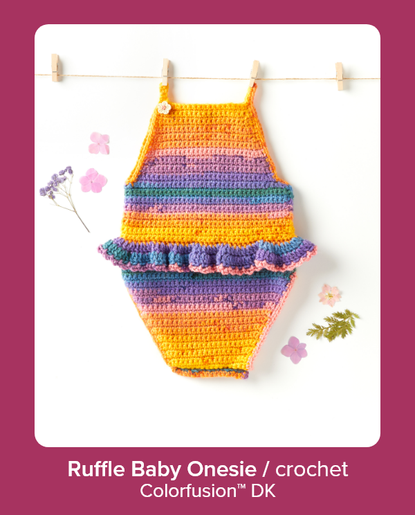 Ruffle Baby Onesie / crochet Colorfusion™ DK 