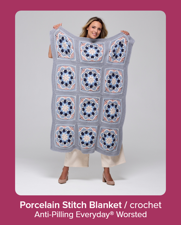 Porcelain Stitch Blanket / crochet Anti-Pilling Everyday® Worsted